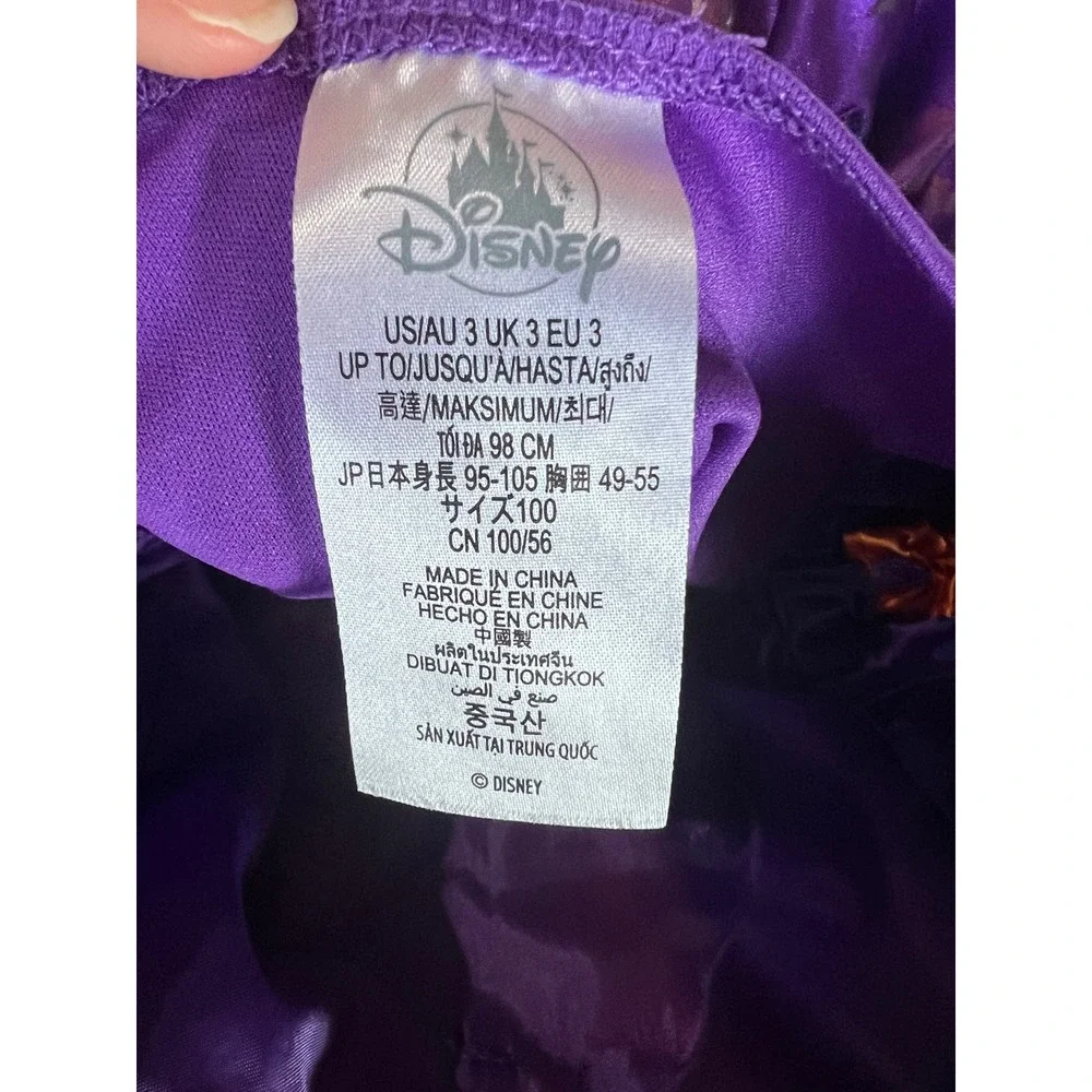 Disney Minnie Mouse Halloween Costume Dress Purple Orange Pumpkin Toddler 3 3T - Picture 8 of 10
